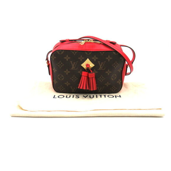 Louis Vuitton Saintonge Shoulder Bag Canvas Monogram Brown Red - Picture 6 of 10